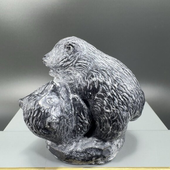 A Wolf Original The Wolf Sculptures Hand Made Soapstone Bear Cubs Figure Canada - Picture 8 of 12